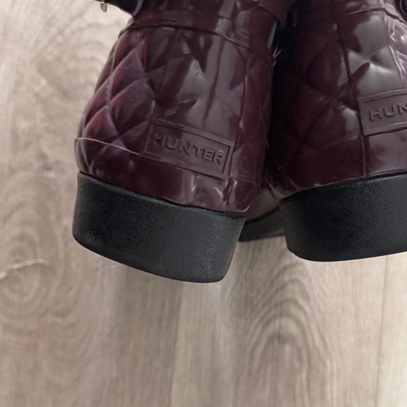 Hunter Women's Deep Burgundy Chelsea Rain Booties with Buckle - Picture 4 of 5